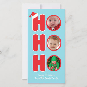 Santas Ho Ho Ho jul Photo Ram Julkort