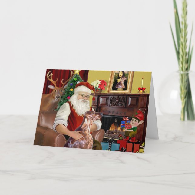 Santa's Irish Setter Helgkort (Framsida)