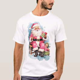  Santa's jolly face, white beard, and iconic red h T Shirt