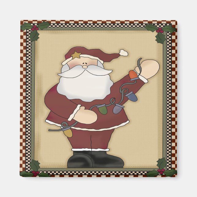 Santas jul Light Lökar Magnet (Framsidan)