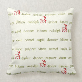 Santas julen för rennamn kudder kudde