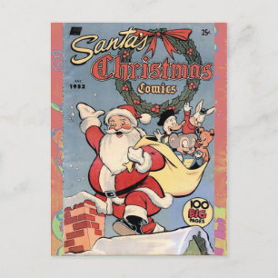 Santas jultecknader 1952 helg vykort