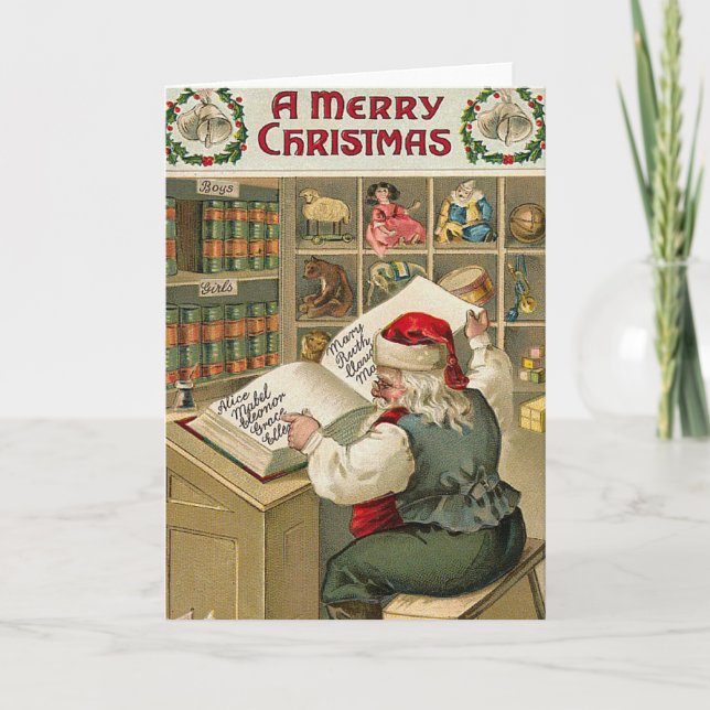 Santas kontrollista helgkort (Framsida)