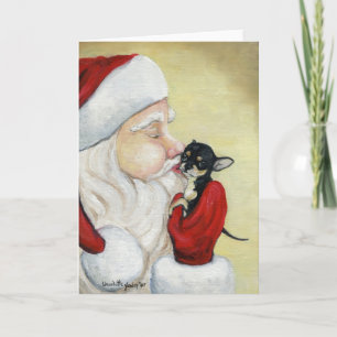 "Santas kyss för kort för hälsning för Chihuahua"