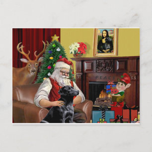 Santa's Labrador (svart) Helg Vykort