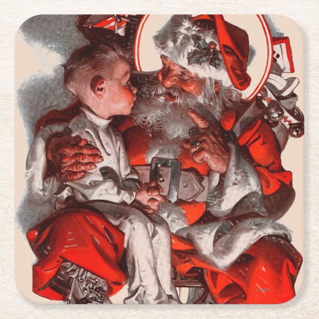 Santa's Lap Underlägg Papper Kvadrat (Framsidan)