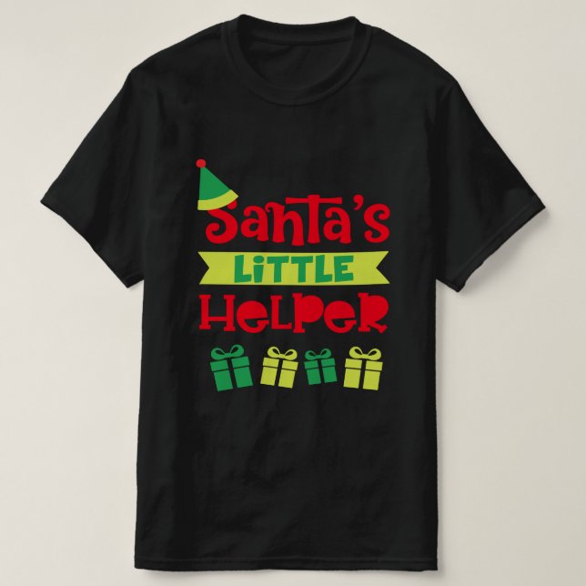Santas Lilla Helpesas jultomte T Shirt (Design framsida)