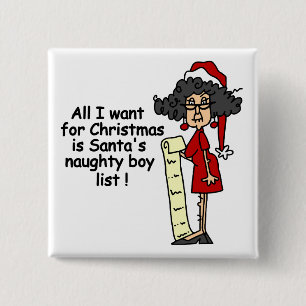 Santas listar stygga pojke knapp