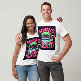 Santa's Lit - Funny Neon jul T-Shirt