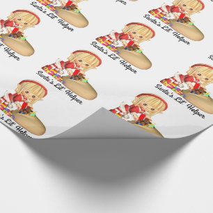 Santas lite älva för flicka för hjälpreda röd presentpapper