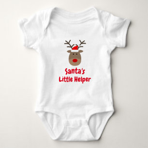 Santas lite bodysuit för ren för hjälpredajul t shirt
