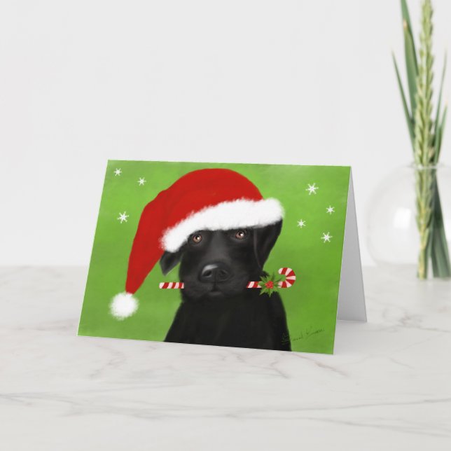 Santas lite hjälpredajul Labrador Helgkort (Framsida)