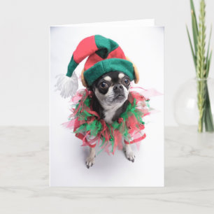 Santas lite hund för hjälpredaälva helgkort