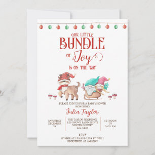 Santa's Little Bundle of Joy, Winter Baby Shower Inbjudningar