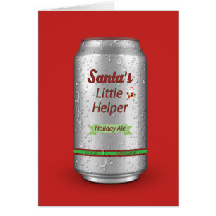 Santa's Little Helper Beer Can Hälsningskort