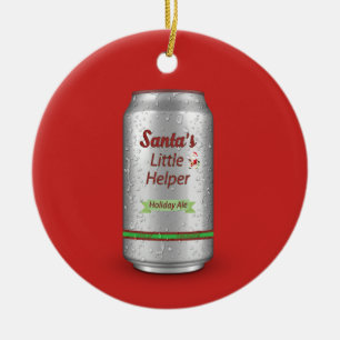 Santa's Little Helper Beer Can Julgransprydnad Keramik
