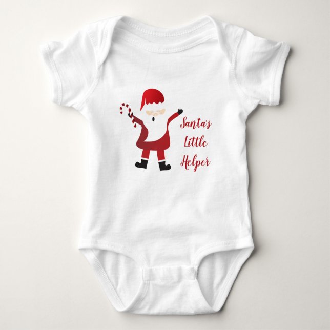 Santas Little Helper Candy cane Red T Shirt (Framsida)