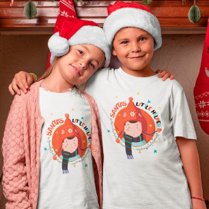 Santas Little Helper Cute Child Text jul T Shirt