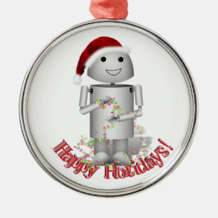 Santa's Little Helper - Cute Robot, Robo-x9 Julgransprydnad Metall
