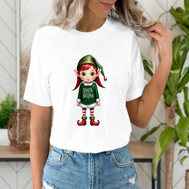 Santa's Little Helper Elf Festive-jul T Shirt (Skapare uppladdad)