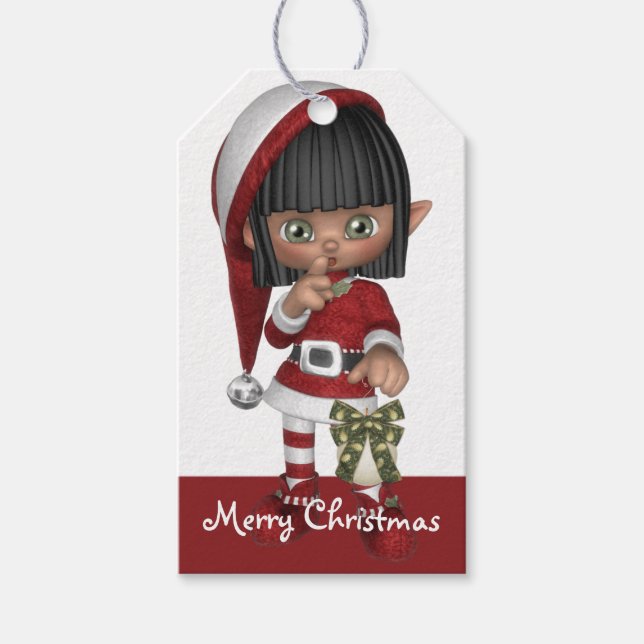 Santa's Little Helper Elf - jul d3 - Presentetikett (Framsidan)
