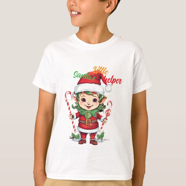 Santa's Little Helper Elf jul T-Shirt (Framsida)
