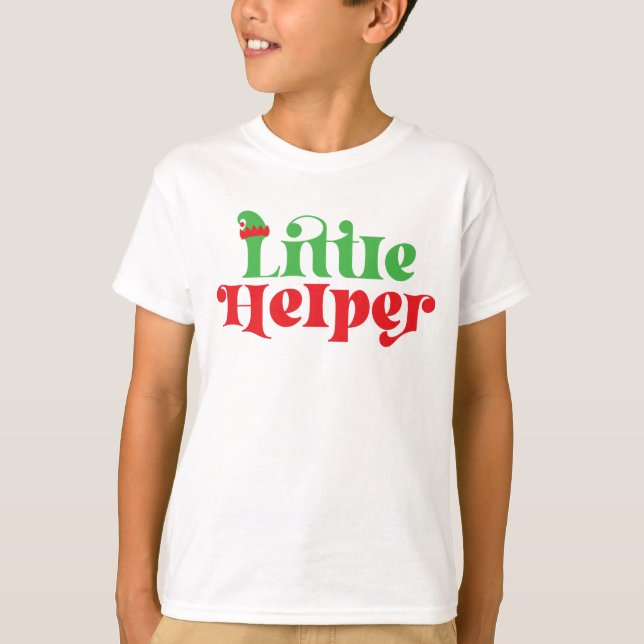 Santa's Little Helper Elf Shirt, Helgdag Youth T Shirt (Framsida)