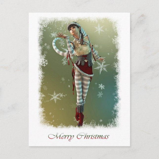 Santas Little Helper Elsie Helg Vykort (Framsida)