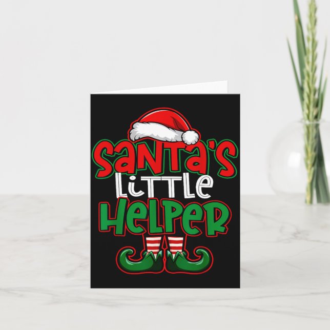 Santa's Little Helper Espresso Martini Christmas T Kort (Framsida)