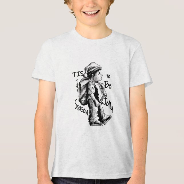 "Santa's Little Helper in Action" T Shirt (Framsida)