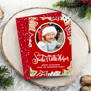 Santa's Little Helper jul Cookie Photo Julkort