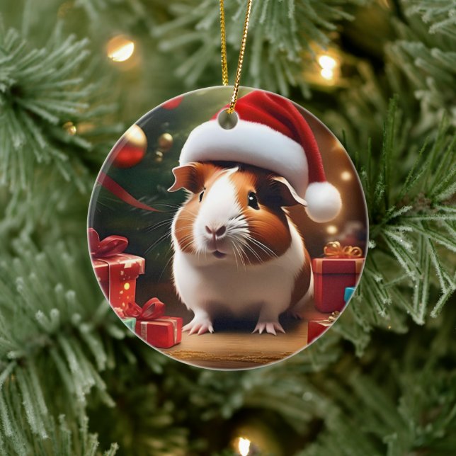 "Santa's Little Helper: Julguinea Gris" Julgransprydnad Keramik (Träd)