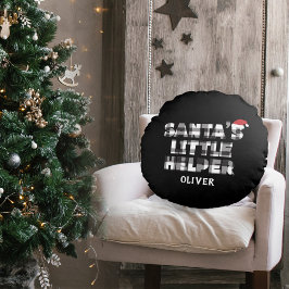 Santa's little helper Personalized  Rund Kudde