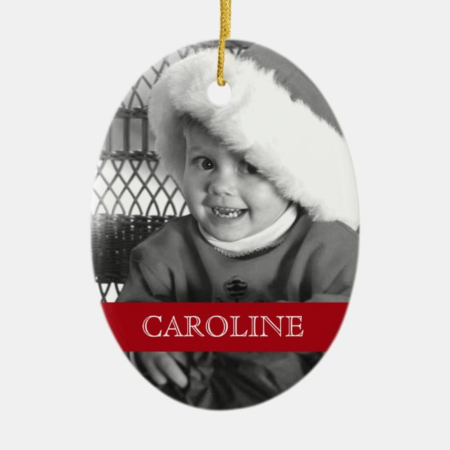 Santa's Little Helper Personlig Oval Ornament (Framsidan)