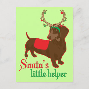 Santa's Little Helper Postcard Helg Vykort