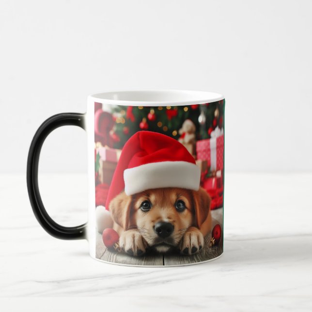 Santa's Little Helper Puppy Magisk Mugg (Vänster)