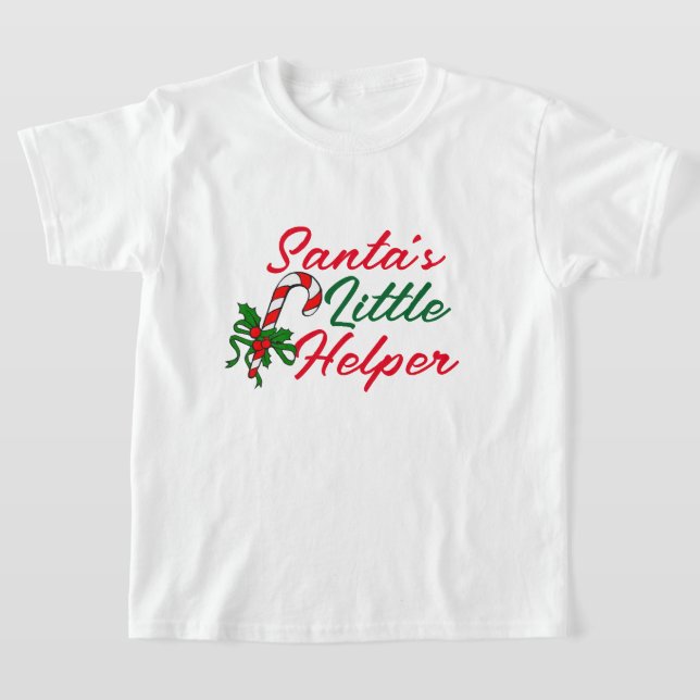 Santas Little Helper Shirt - Cute Family-jul T Shirt (Laydown)