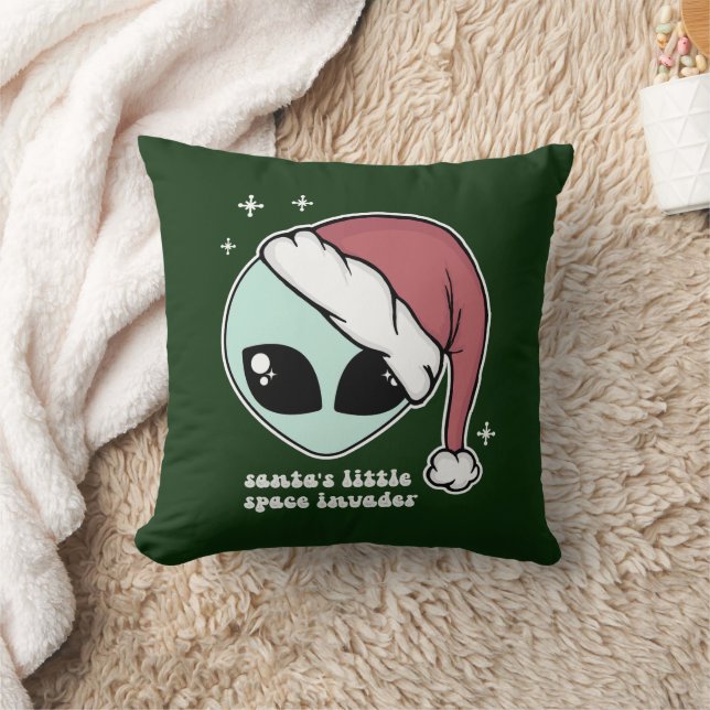 Santa's Little Space Invader Kudde (Filt)