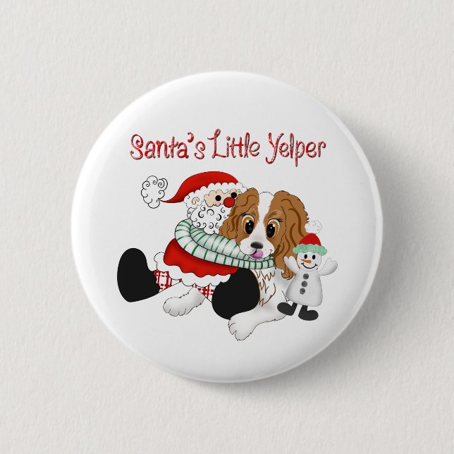 Santa's Little Yelper Cavalier Kung Charles Knapp (Framsida)