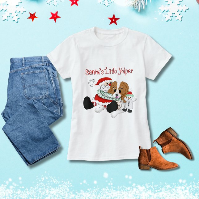 Santa's Little Yelper Cavalier Kung Charles T Shirt (Skapare uppladdad)