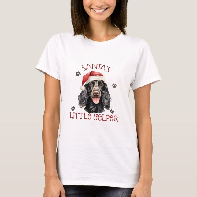 Santa's Little Yelper English Cocker Spain T Shirt (Framsida)
