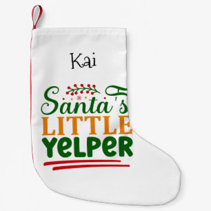 Santa's Little Yelper Hund Theme Liten Julstrumpa