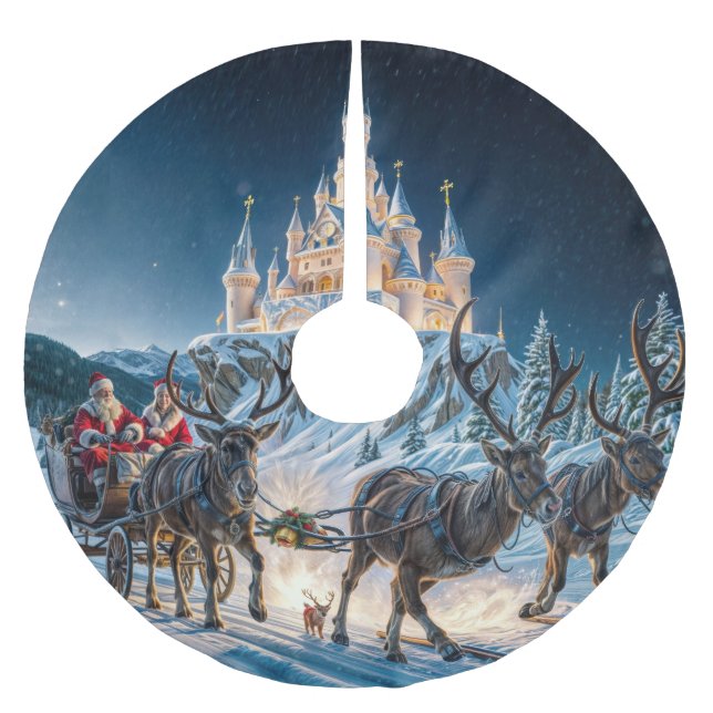 Santa's Magic Castle Delivery Julgransmatta Borstad Polyester (Framsidan)