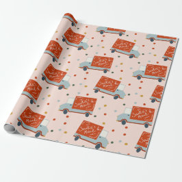 Santa's Mail Truck Illustration Wrapping Paper Presentpapper