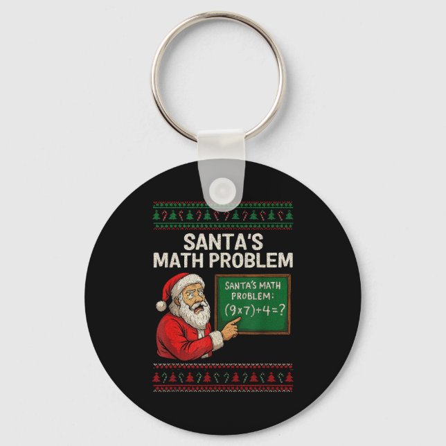 Santa's Math Problem 67 Viral Meme Christmas Ugly  Nyckelring (Framsida)