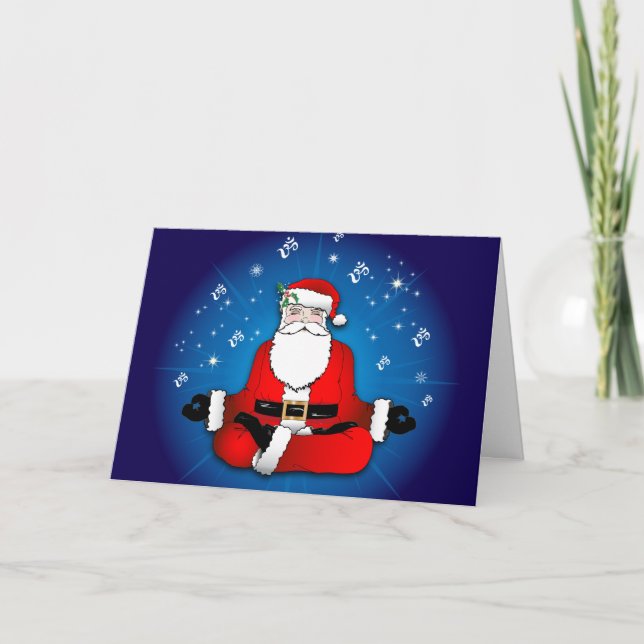 Santa's Meditation Holiday Card Helgkort (Framsida)