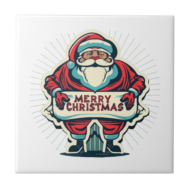 Santa's Merry Message Spreading jul Joy Kakelplatta (Framsidan)