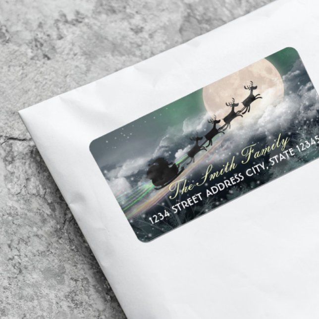 Santa's Midnight Ride-Adressetiketter Adressetikett (Skapare uppladdad)