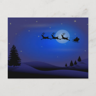 Santa's Midnight Ride Helg Vykort
