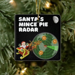 Santa's Mince Paj Radar Julgransprydnad Keramik